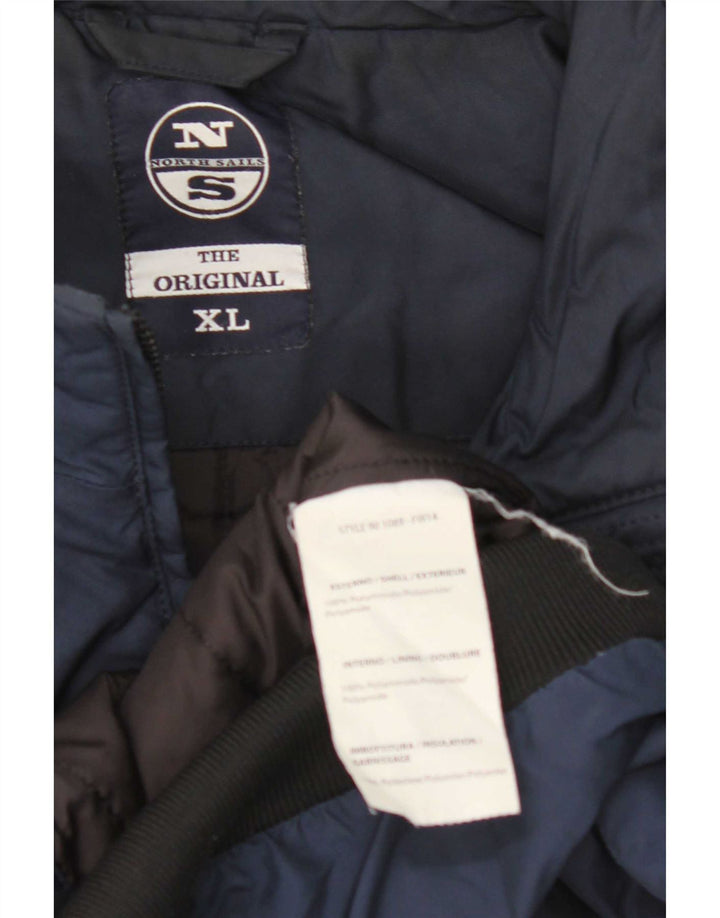 North Sails Mens Bomber Jacket UK 42 XL Navy Blue Colourblock Polyamide