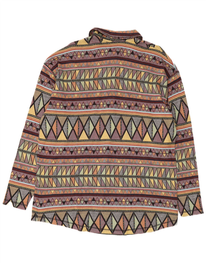 S.Oliver Mens Flannel Shirt Medium Multicoloured Geometric Cotton
