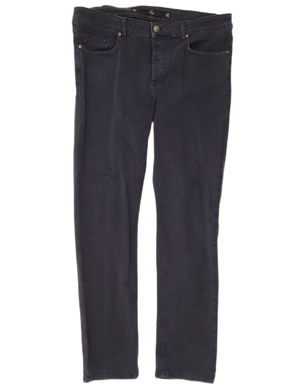 Pantaloni casual slim da uomo Fay W38 L32 in cotone blu navy