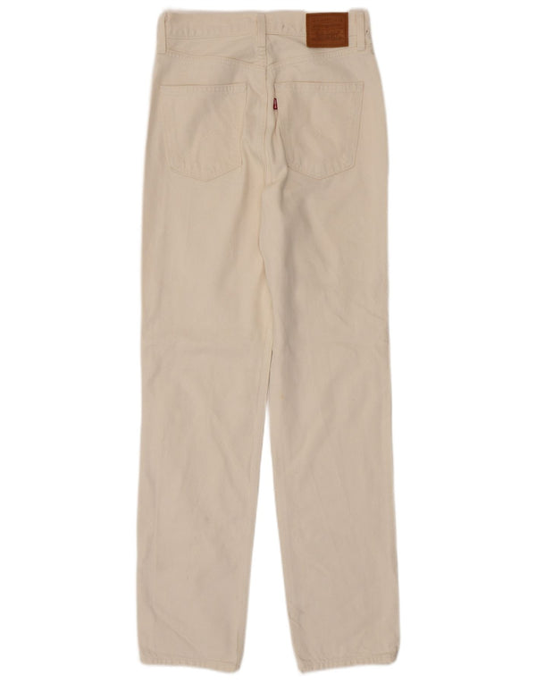 Levi's Damen High Rise Slim Straight Jeans W26 L31 Off White Baumwolle