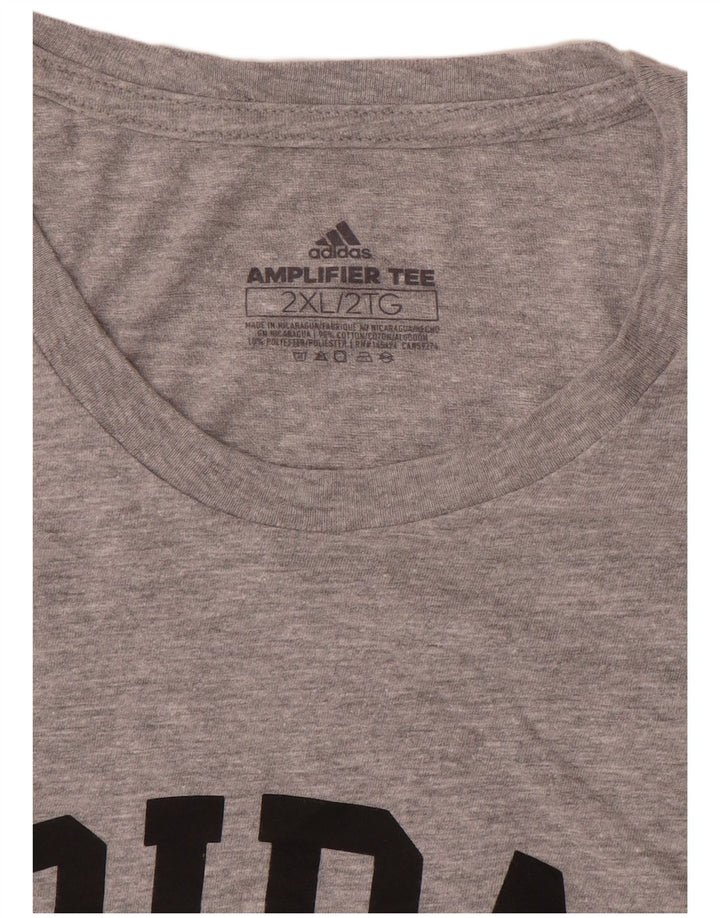 Adidas Mens Graphic T-Shirt Top 2XL Grey