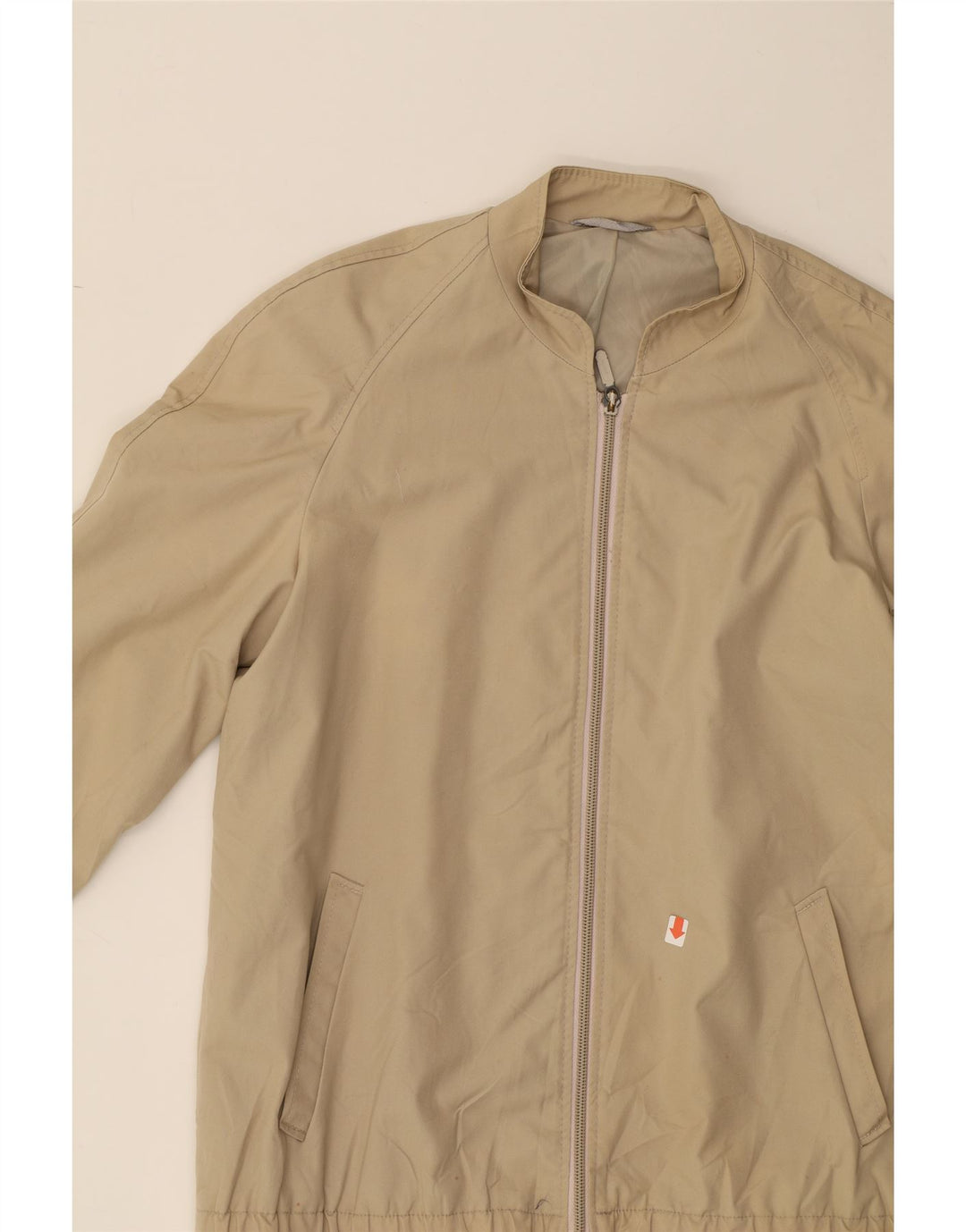 VINTAGE Mens Bomber Jacket UK 36 Small Beige Synthetic Vintage Vintage and Second-Hand Vintage from Messina Hembry 