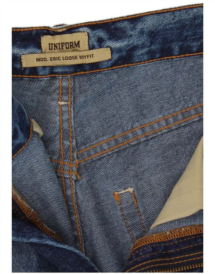 UNIFORM Mens Distressed Loose Jeans W30 L30 Blue