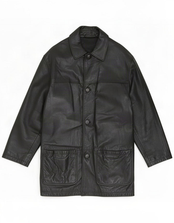Marks & Spencer Abrigo de cuero St. Michael para hombre UK 38 Medium Black