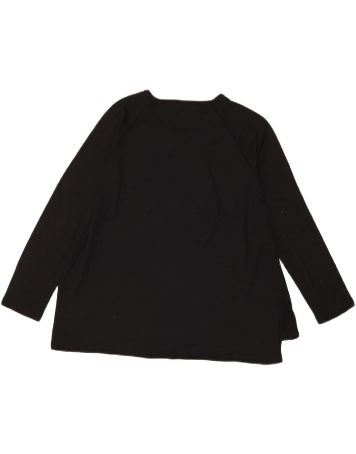 Benetton Womens Top Long Sleeve UK 16 Large Black