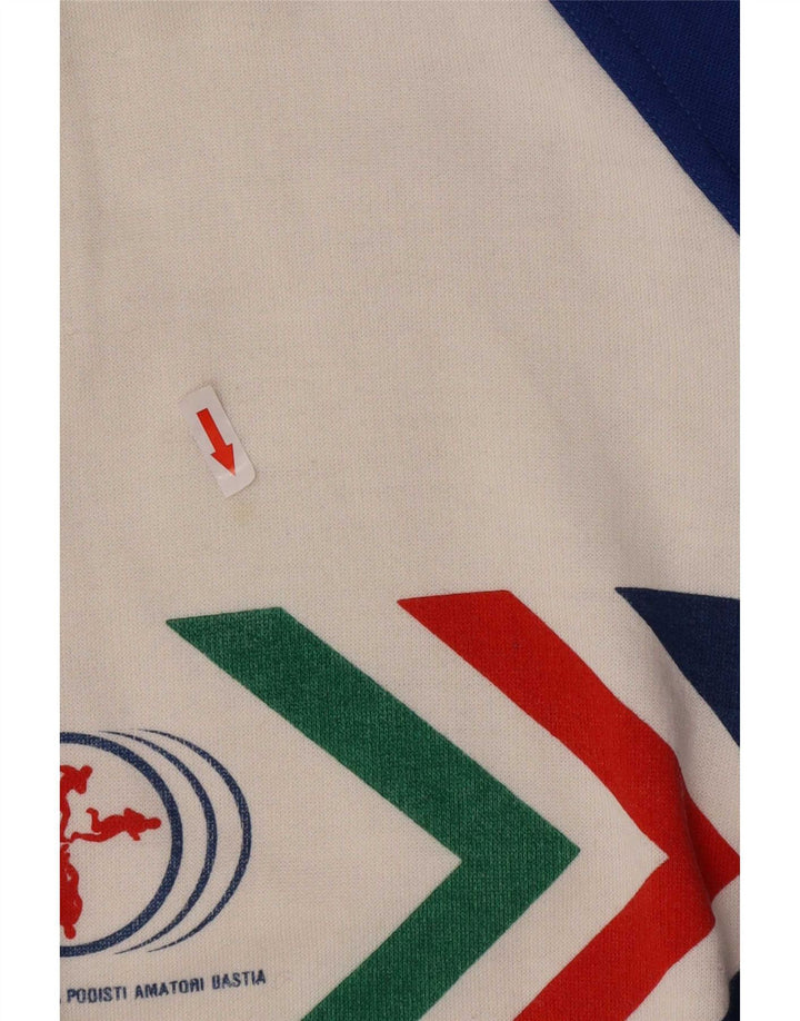 Vintage Mens Graphic Sweatshirt Jumper XL White Colourblock
