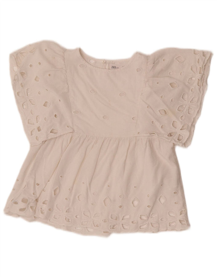 Zara Girls Blouse Top 6-7 Years White Cotton
