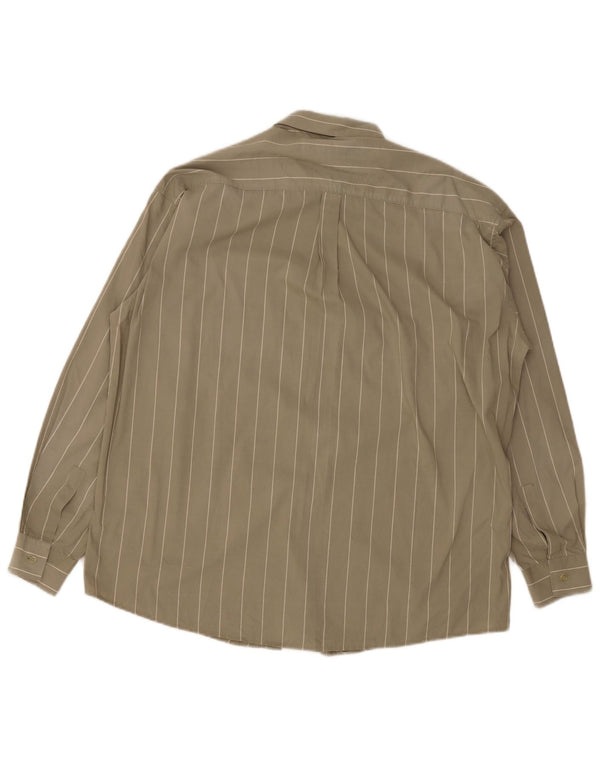 Vintage Mens Shirt Medium Khaki Striped