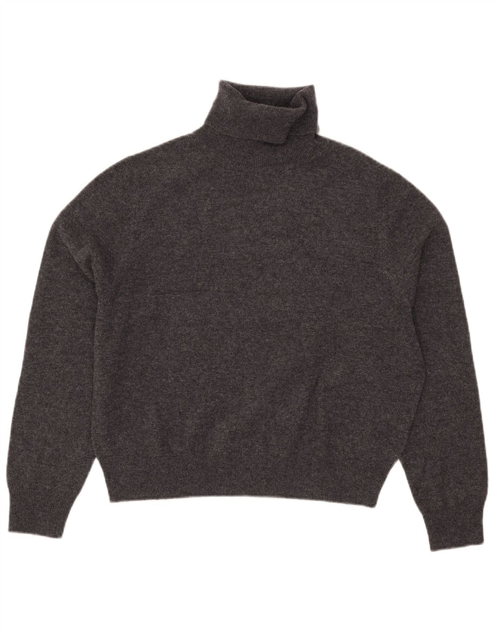 Massimo Dutti Dame Crop Roll Neck Jumper Sweater UK 10 Small Grey