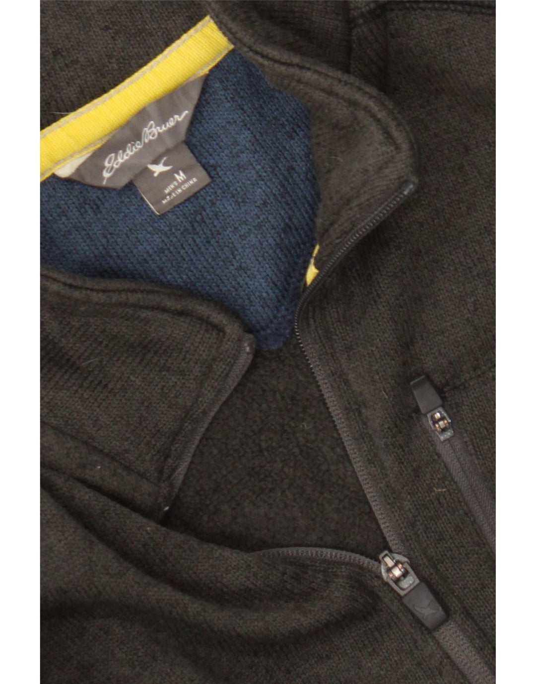 EDDIE BAUER Mens Zip Neck Pullover Tracksuit Top Medium Grey Polyester Vintage Eddie Bauer and Second-Hand Eddie Bauer from Messina Hembry 