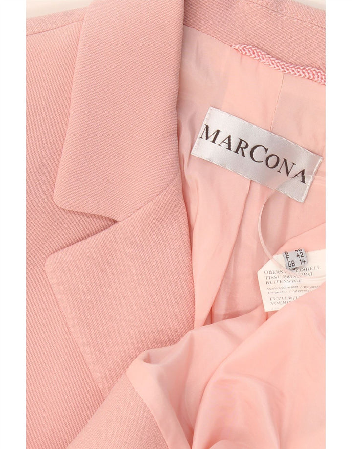 MARCONA Womens 3 Button Blazer Jacket UK 14 Large Pink Polyester Vintage Marcona and Second-Hand Marcona from Messina Hembry 
