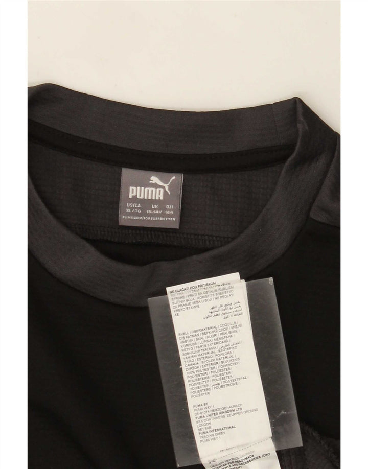 Puma Boys Top Langærmet 13-14 år Sort Colourblock Polyester