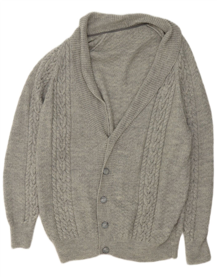 Vintage Mens Cardigan Sweater XL Grey