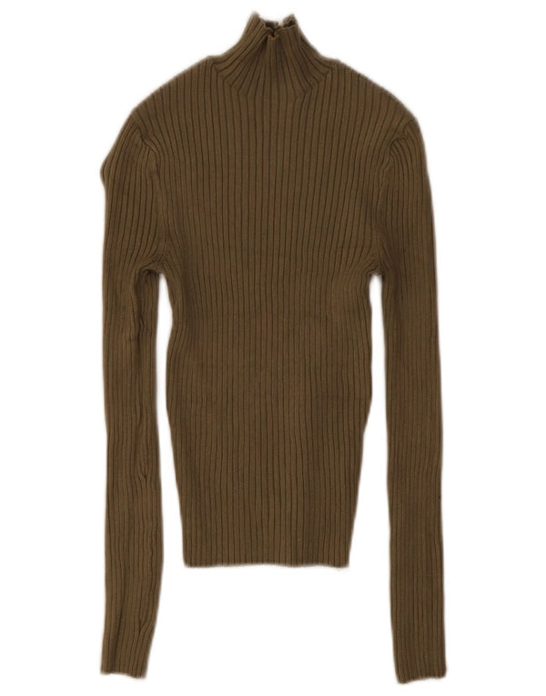 Zara Womens Crop Top UK 8 Small Khaki Viscose