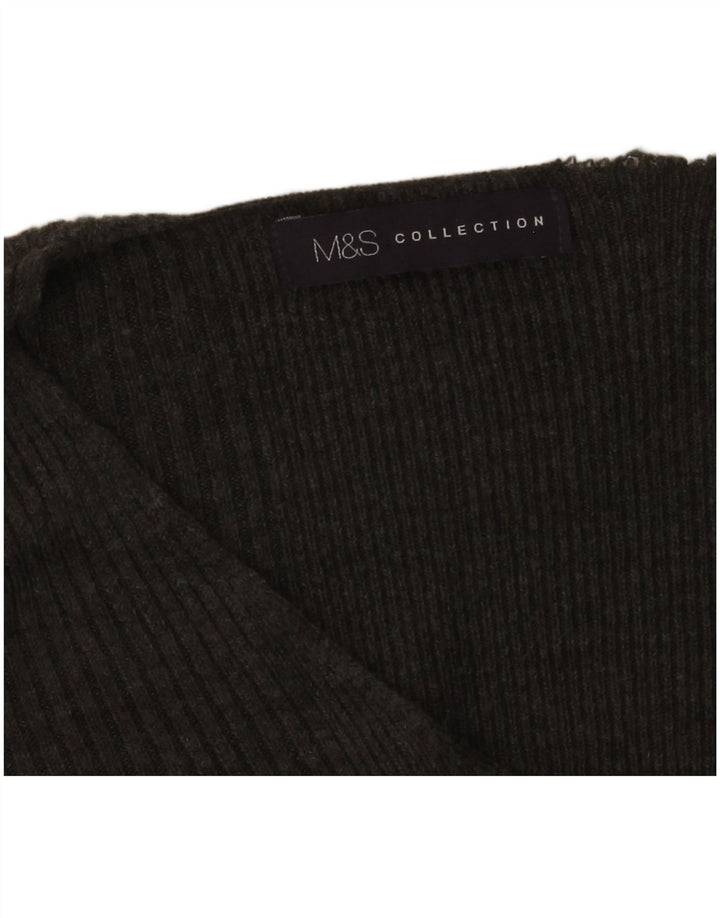 Marks & Spencer Womens V-Neck Jumper Sweater UK 14 Medium Grey