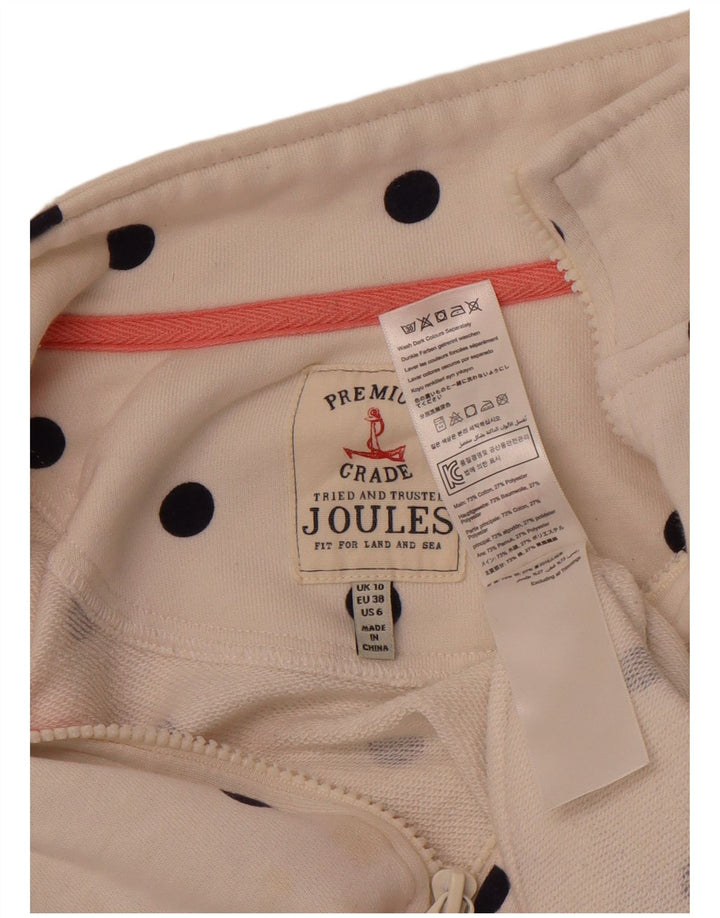 JOULES Womens Oversized Sweatshirt Jumper UK 10 Small  White Polka Dot