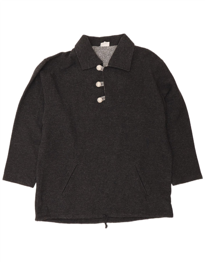 Country Mens Polo Neck Jumper Sweater IT 50 Medium Grey Wool