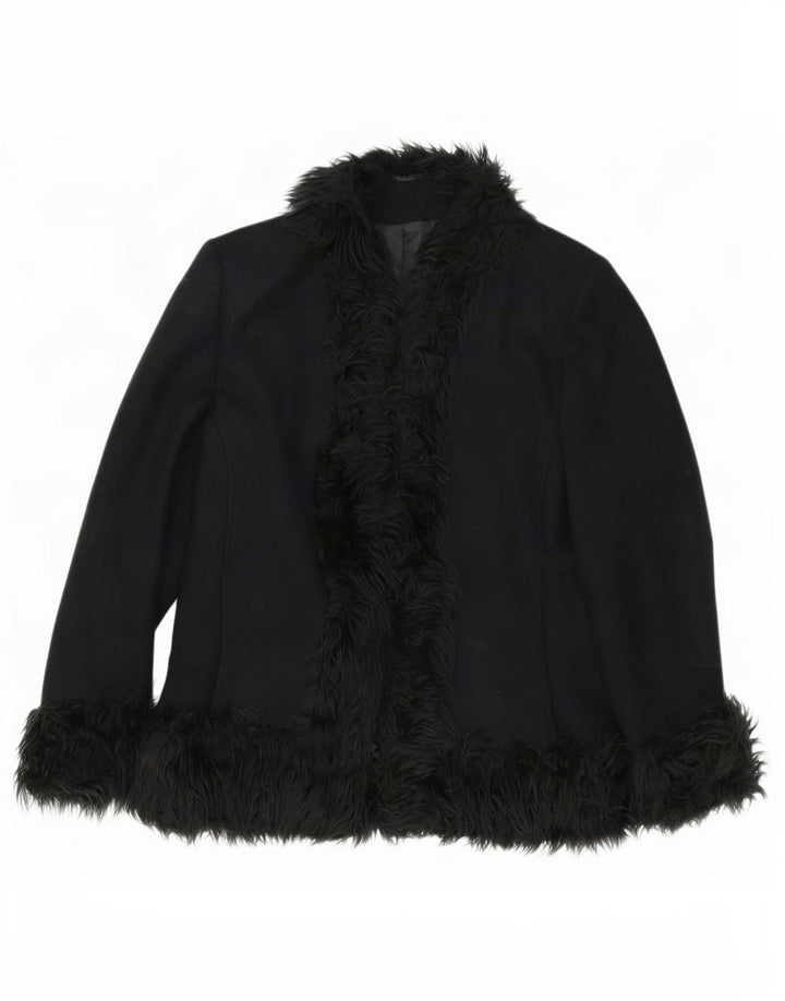 Jachetă Blazer Vintage pentru femei UK 18 XL Lână neagră
