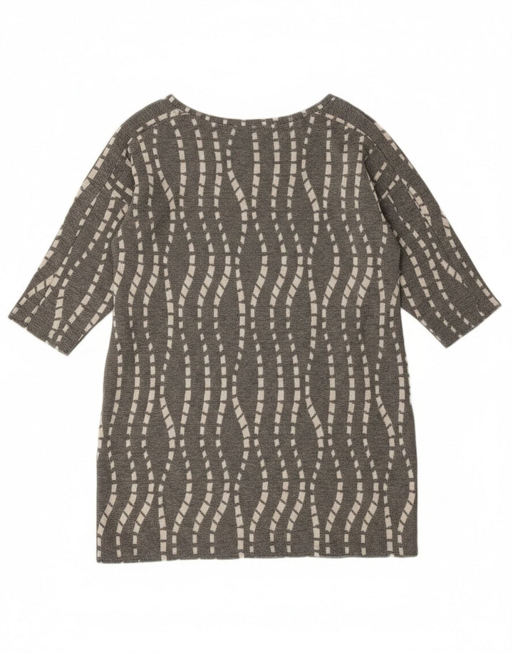 Zara Damen Tunika-Oberteil UK 16 Large Grau Chevron