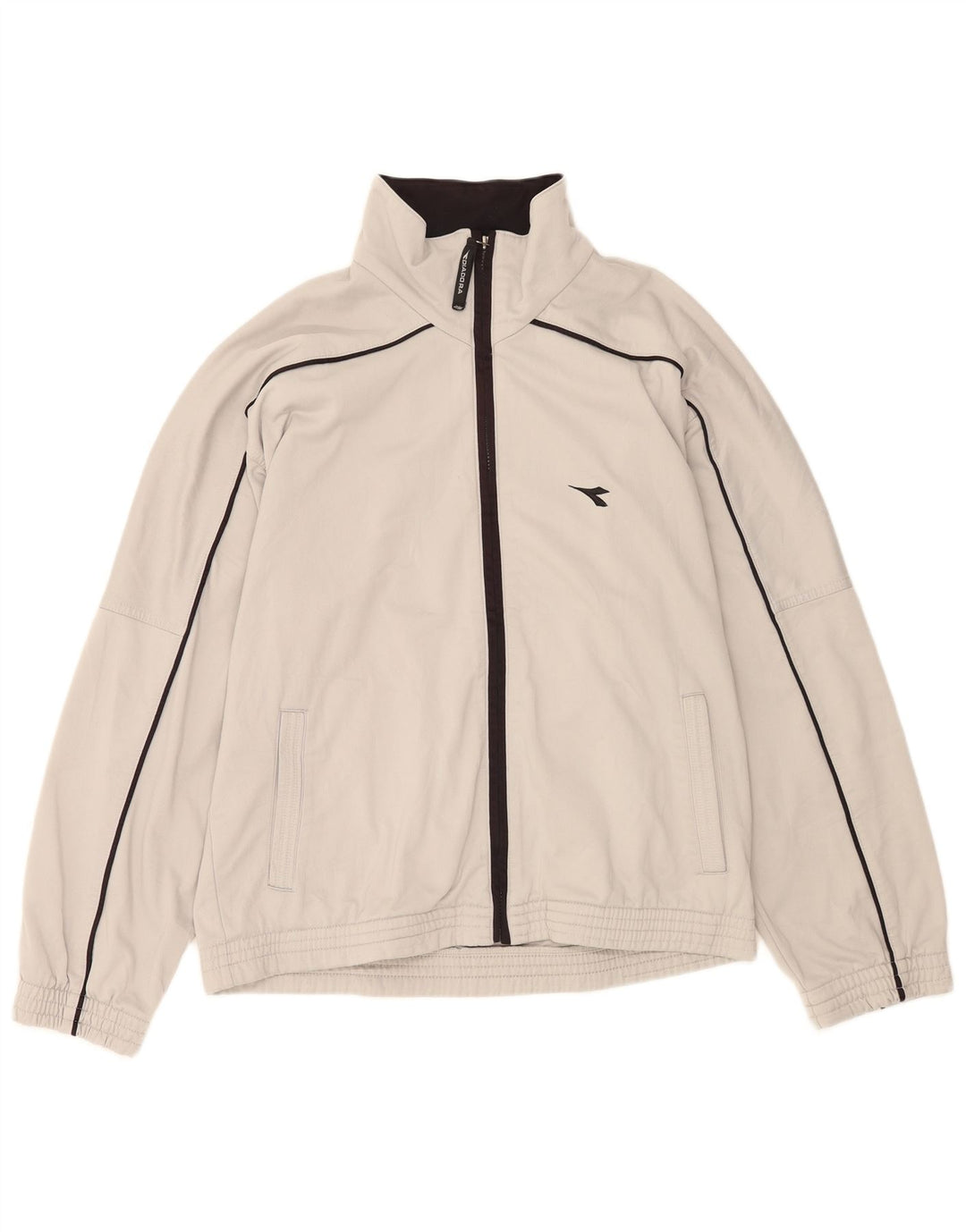 Diadora Mens Tracksuit Top Jacket UK 40 Medium Grey Polyester