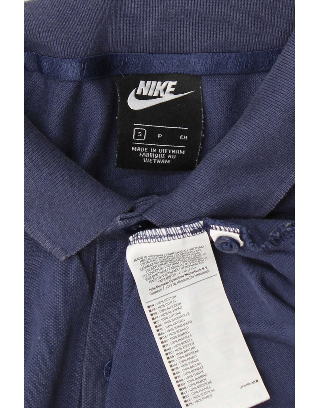 Nike Mens Polo Shirt Small Navy Blue Cotton