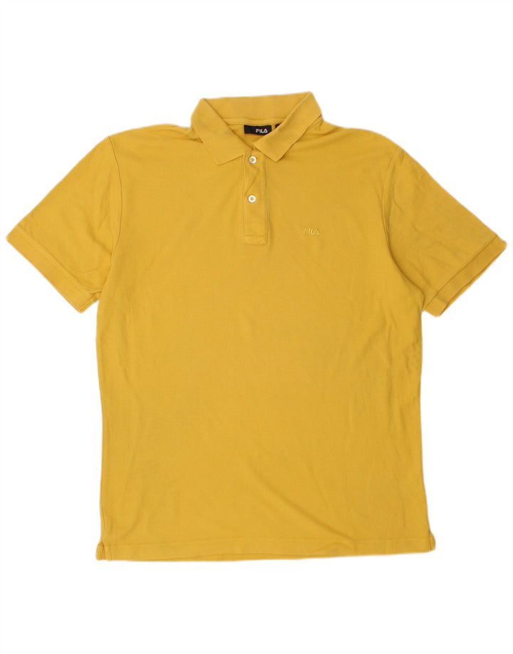 FILA Polo Homme Jaune Moyen Coton