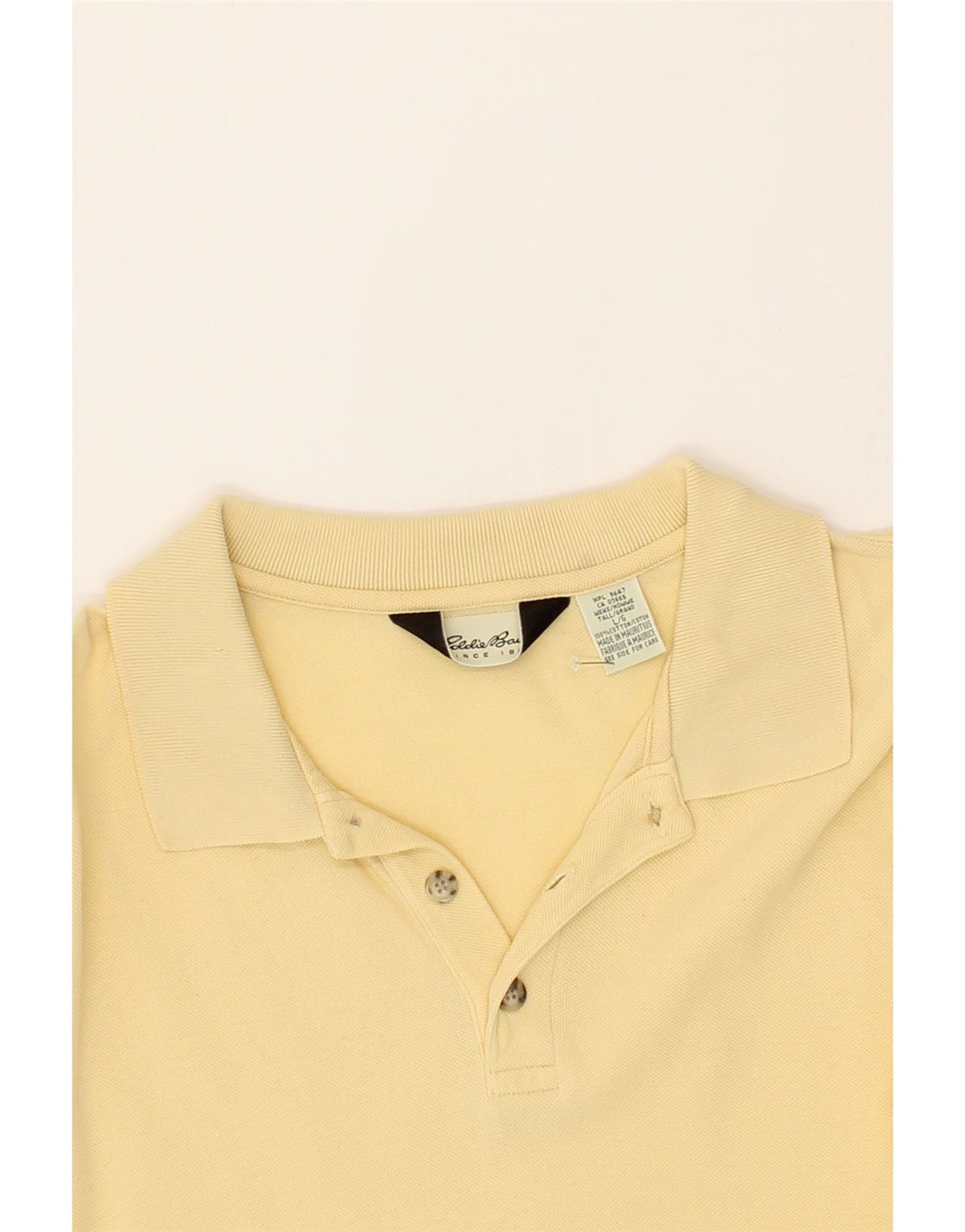 EDDIE BAUER Mens Polo Shirt Large Yellow Cotton Vintage Eddie Bauer and Second-Hand Eddie Bauer from Messina Hembry 