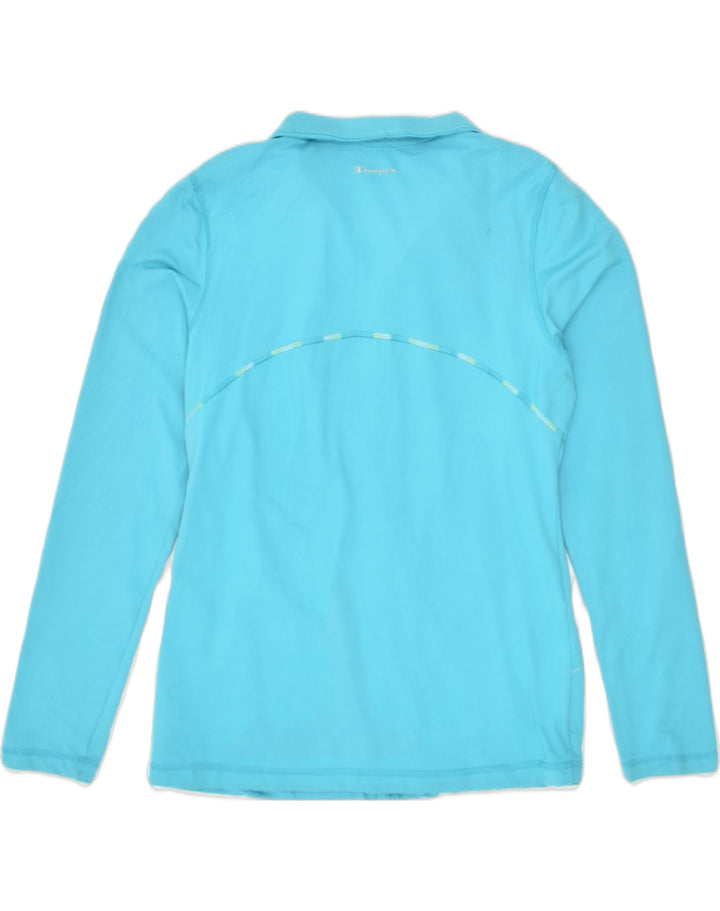 CHAMPION Womens Tracksuit Top Jacket UK 16 Large Blue Polyester | Vintage Champion | Thrift | Second-Hand Champion | Used Clothing | Messina Hembry 