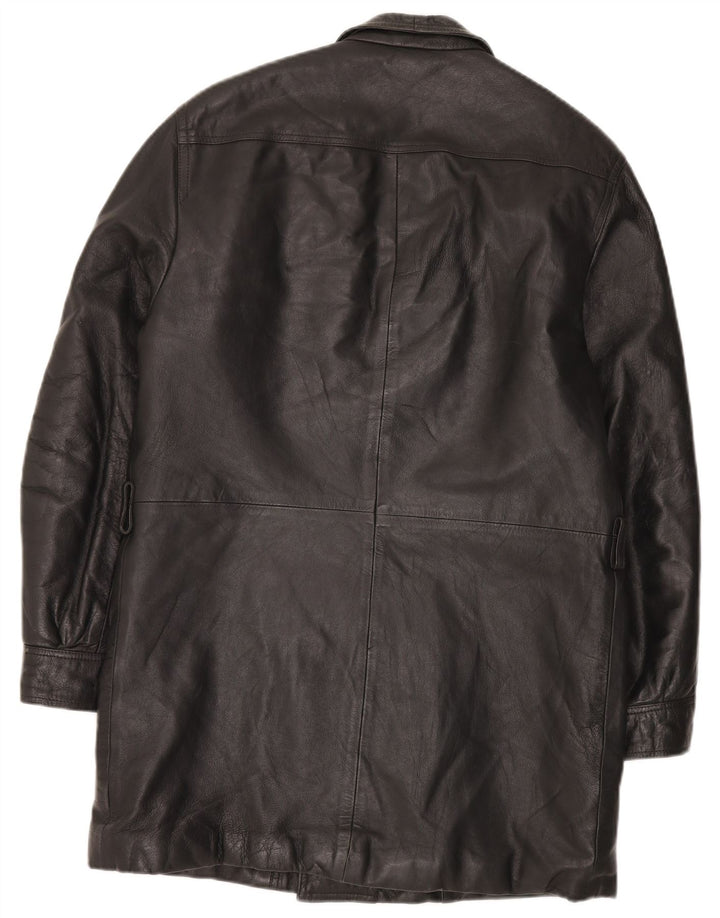 Jaqueta de couro masculina vintage IT 48 média preta