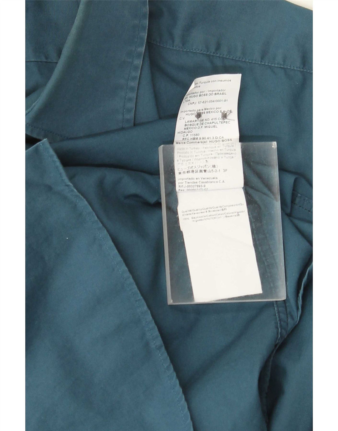 Hugo Boss Mens Regular Fit Shirt Size 39 Medium Blue Cotton