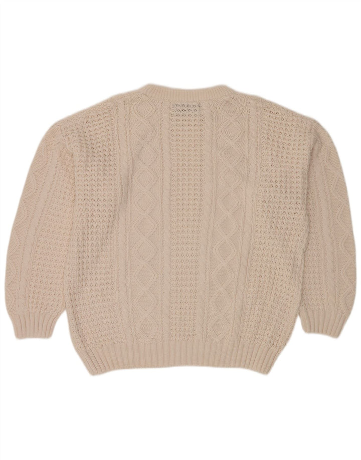 EARTHBOUND Mens Crew Neck Jumper Sweater XL White Ramie