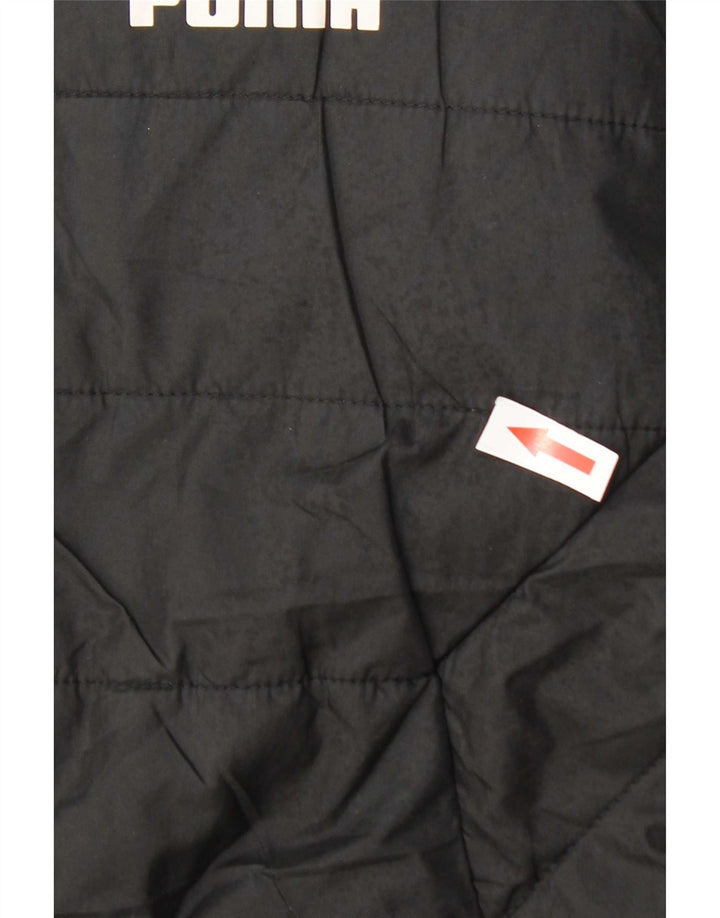 Puma Boys Hooded Padded Jacket 11-12 Years Black Polyester