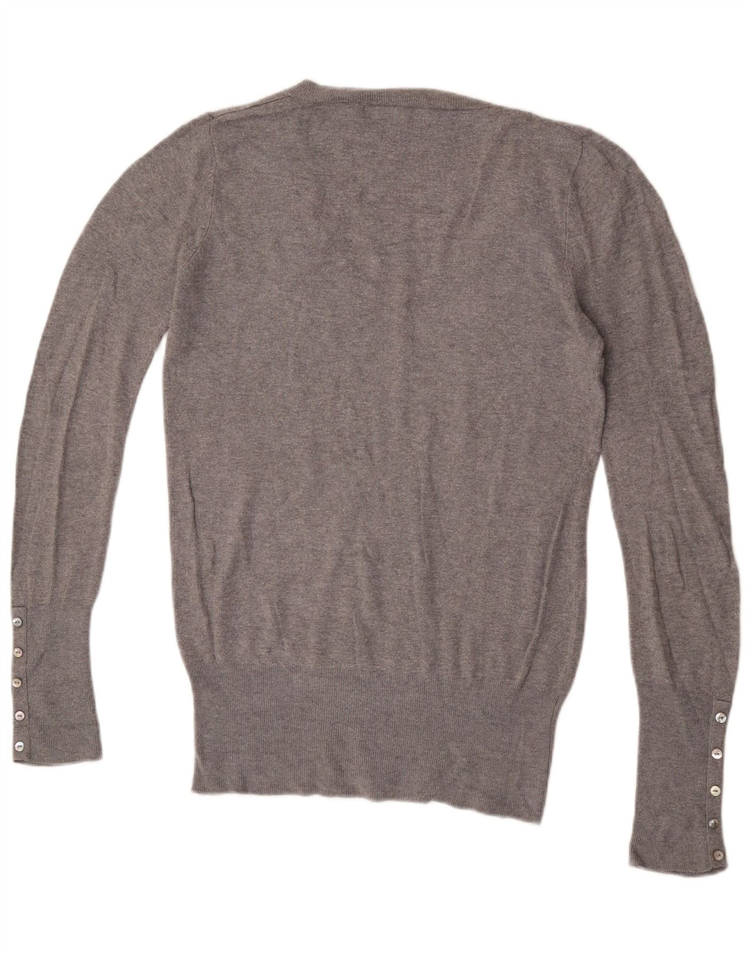 Zara Mens V-Neck Jumper Sweater Large Grey Flecked Rayon
