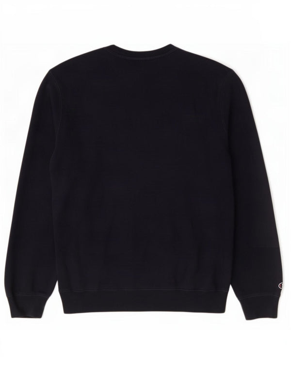 Champion Mens Graphic Sweatshirt Jumper Medium Navy Blue Cotton