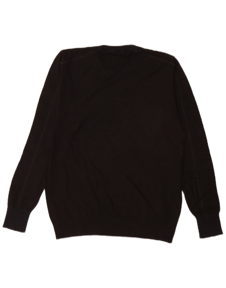 Gas Mens Crew Neck Jumper Sweater Medium Black Cotton