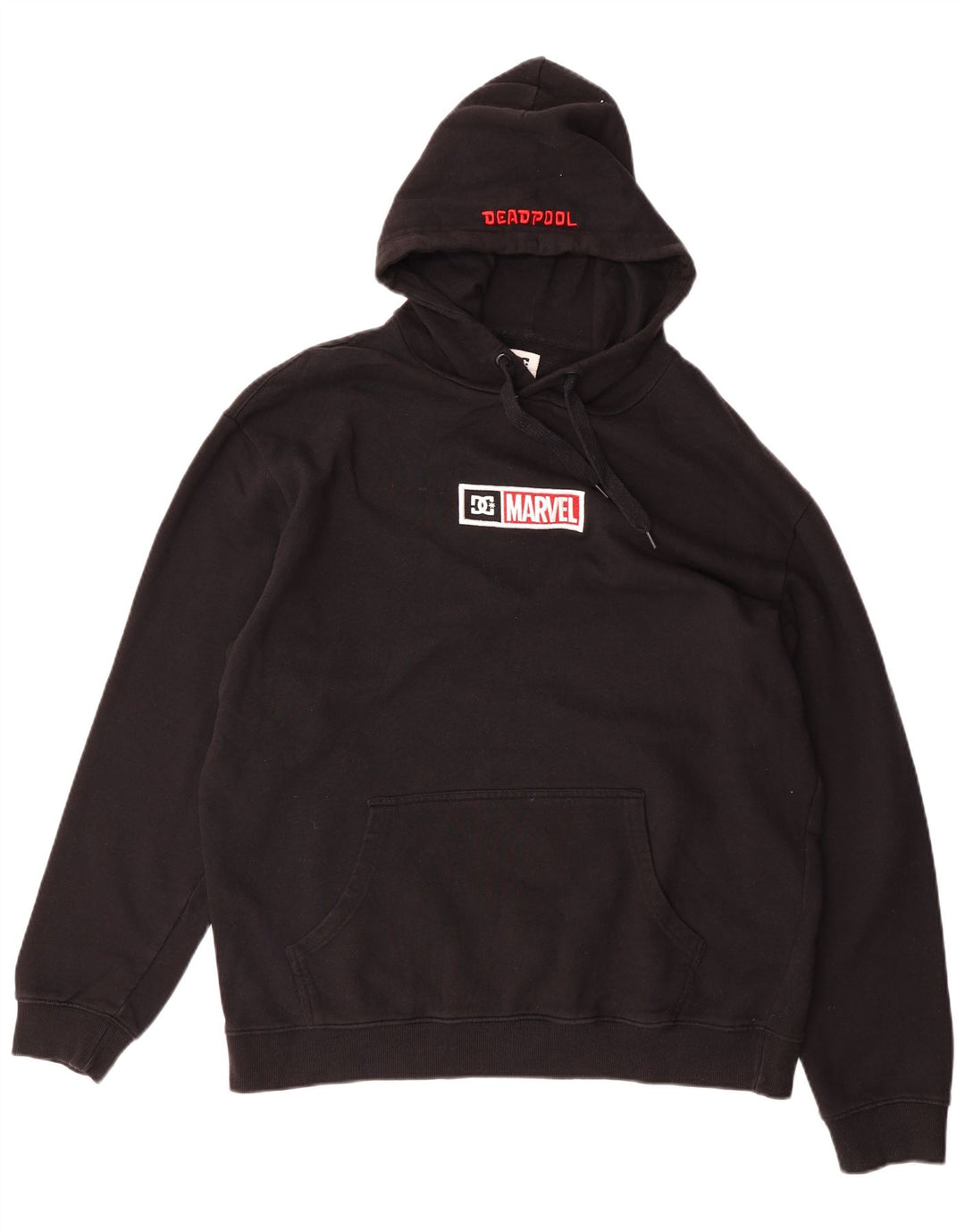 DC Mens Marvel Graphic Hoodie Jumper Large Black Cotton
