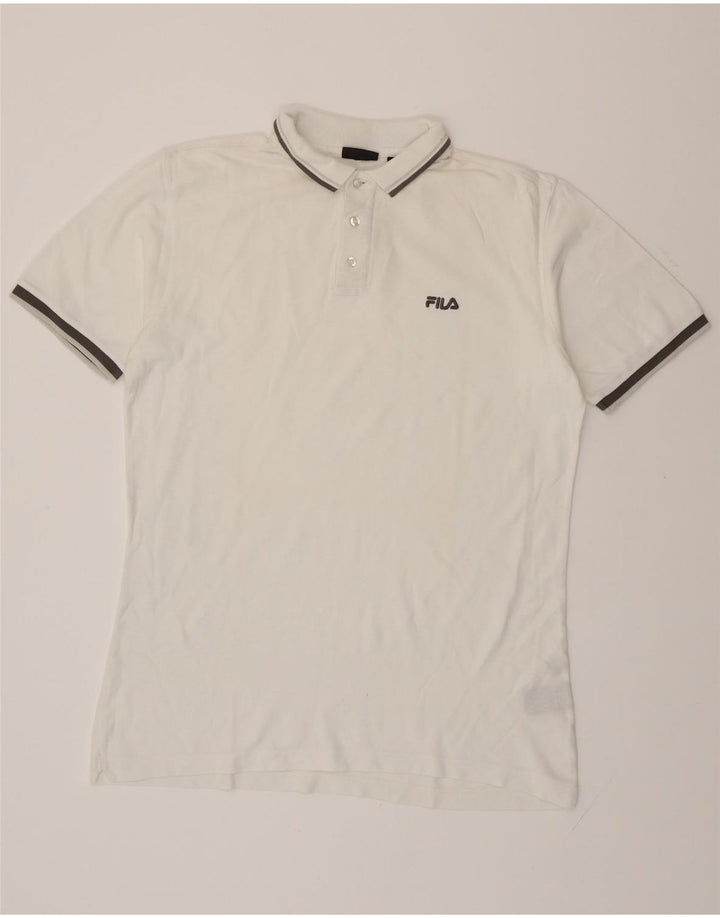 FILA Mens Polo Shirt Large White