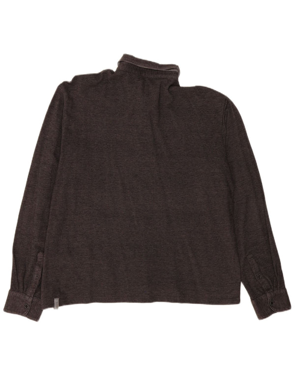 Polo da uomo a maniche lunghe Slam 3XL grigia chiazzata
