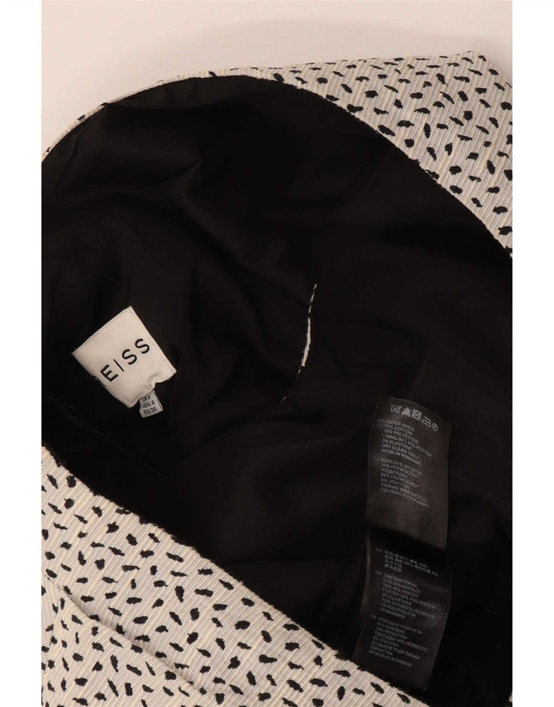 Reiss Dame Playsuit UK 8 Lille hvid plettet bomuld