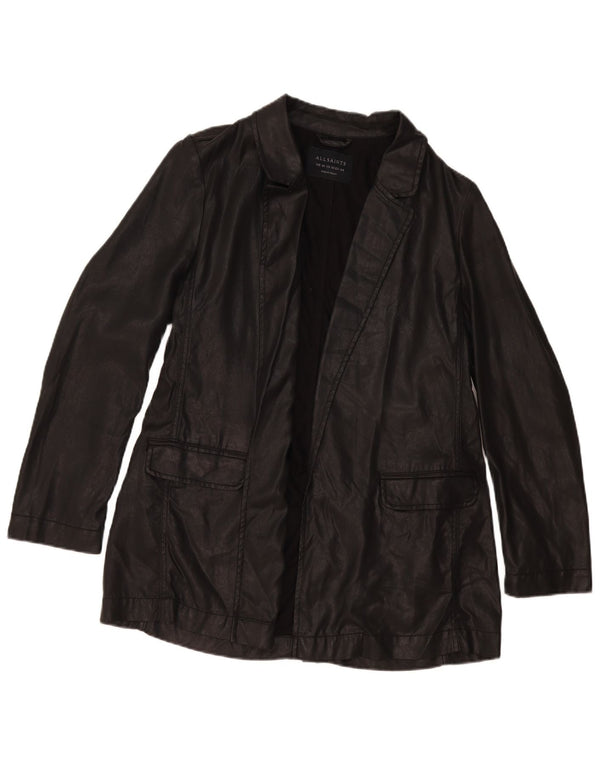 All Saints Womens Open Blazer Jacket UK 16 Large Black Lyocell
