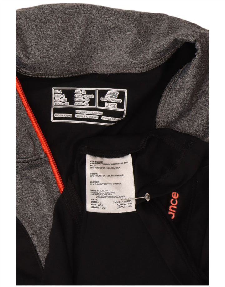 New Balance Mens Tracksuit Top Jacket Large Black Colourblock Polyester