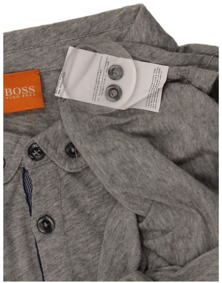 Hugo Boss Mens Polo Shirt Large Grey Cotton