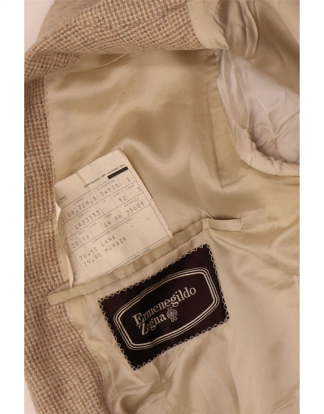 Ermenegildo Zegna Mens Blazer Jacket IT 46 Small Brown Houndstooth