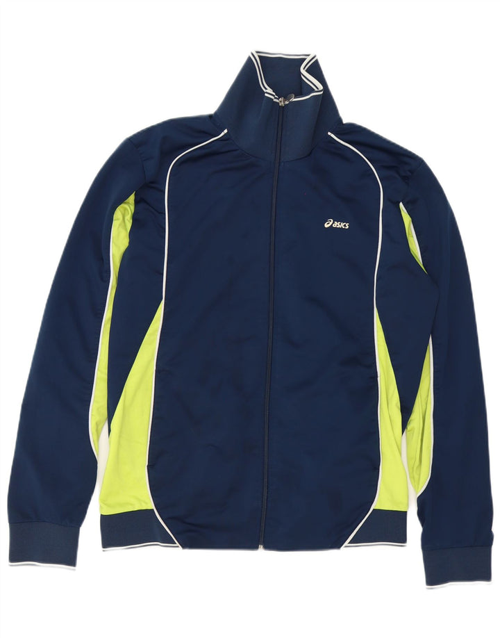 Asics Veste de Survêtement Homme Bleu Marine Moyen Polyester Colorblock