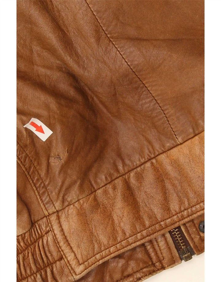veste en cuir homme vintage IT 56 2XL Marron