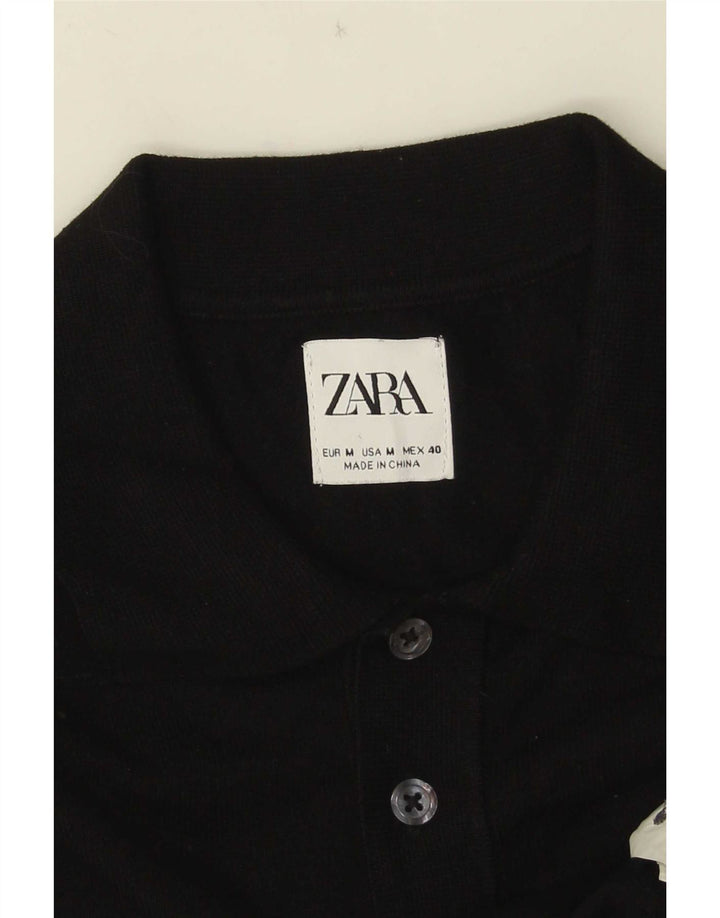 Zara Mens Polo Shirt Medium Black