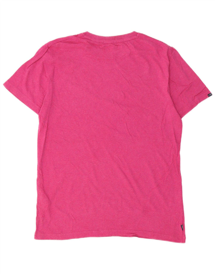 Superdry Mens T-Shirt Top Medium Pink Cotton