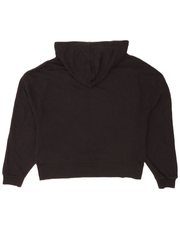 Dkny Pull à capuche surdimensionné graphique pour femme UK 10 Petit coton noir