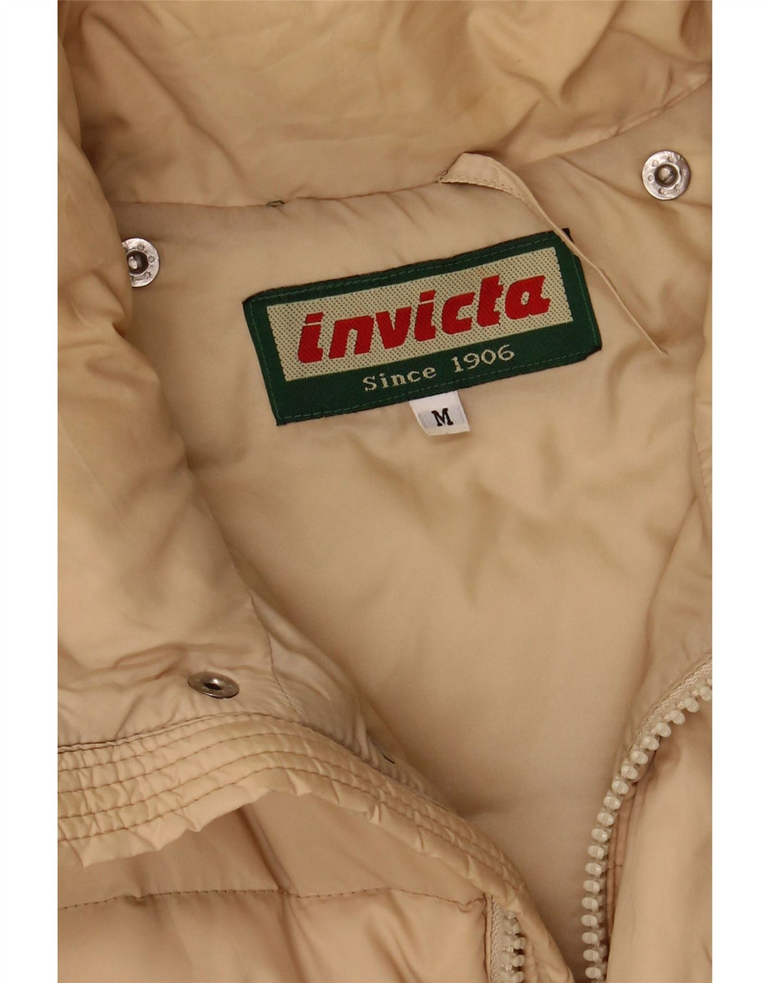 INVICTA Mens Padded Jacket UK 38 Medium Beige Polyamide Vintage Invicta and Second-Hand Invicta from Messina Hembry 