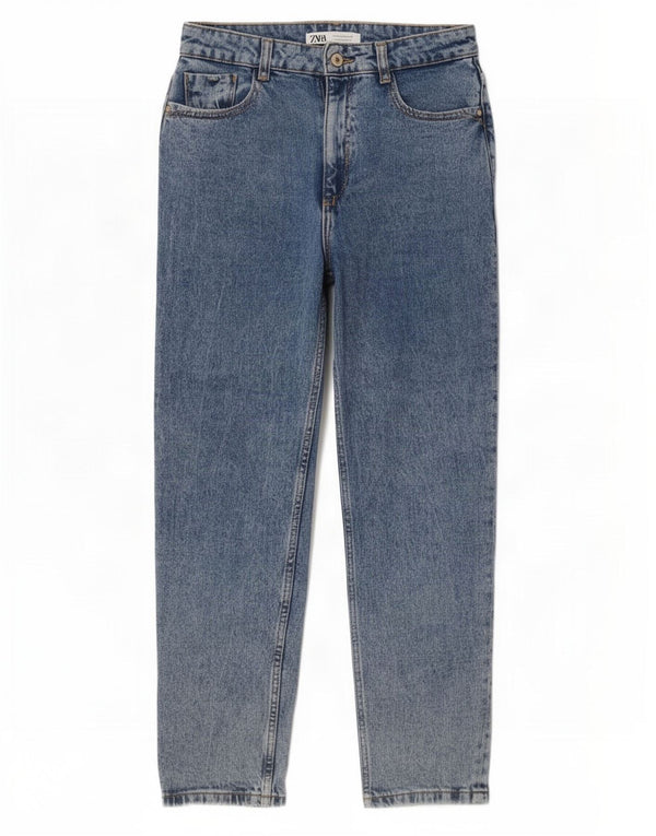 Zara Damen Straight Jeans EU 38 Small W28 L27 Blaue Baumwolle
